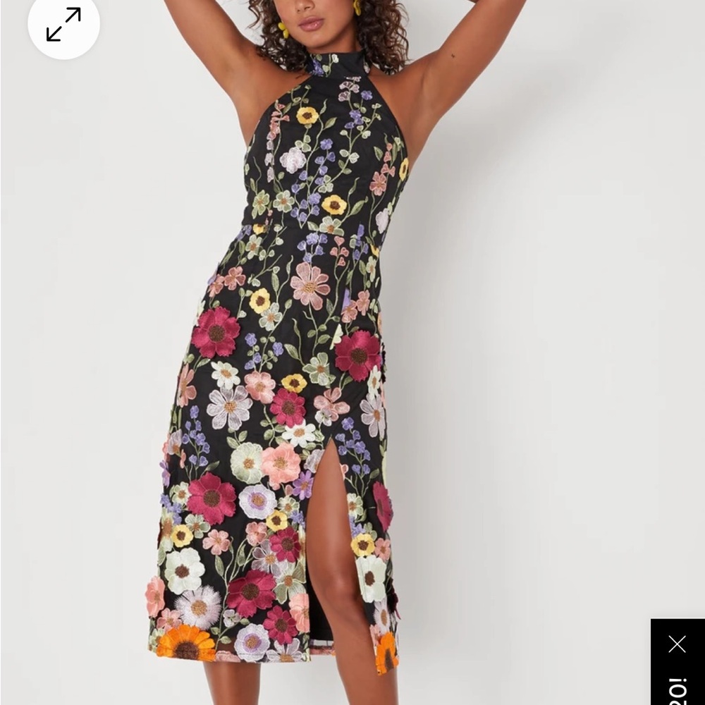 Lulu's Multicolor Floral Halter Midi Dress - Picture 2 of 5